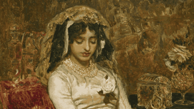 Antes de la boda, Antonio Muñoz Degrain (1840-1924). Óleo sobre lienzo, 1882. Firmado y datado. Adquirido en 1884