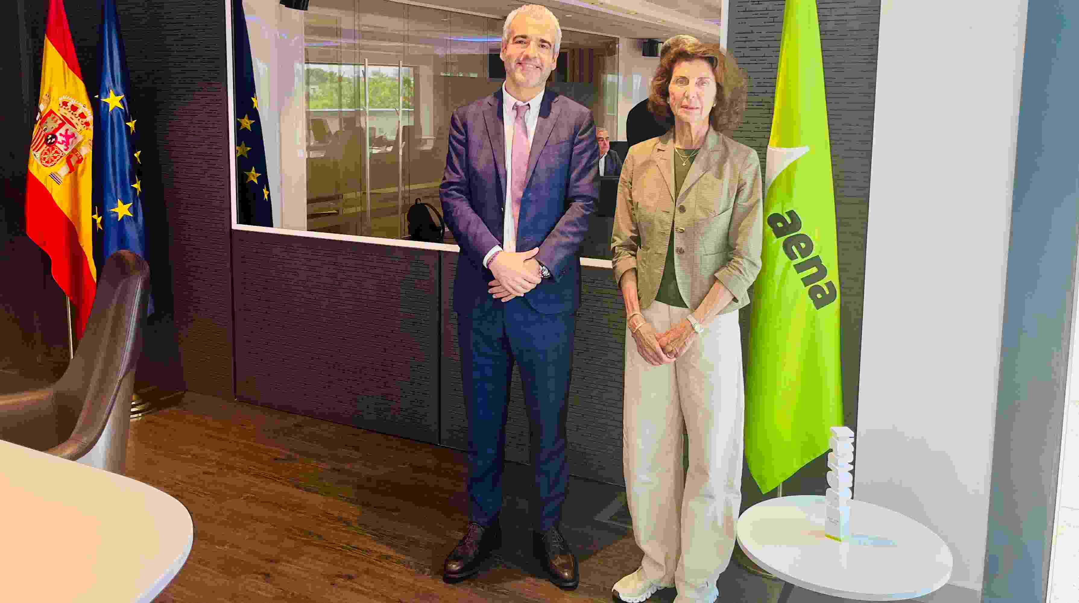 Carmen Planas se ha reunido en Madrid con el presidente de AENA, Maurici Lucena.