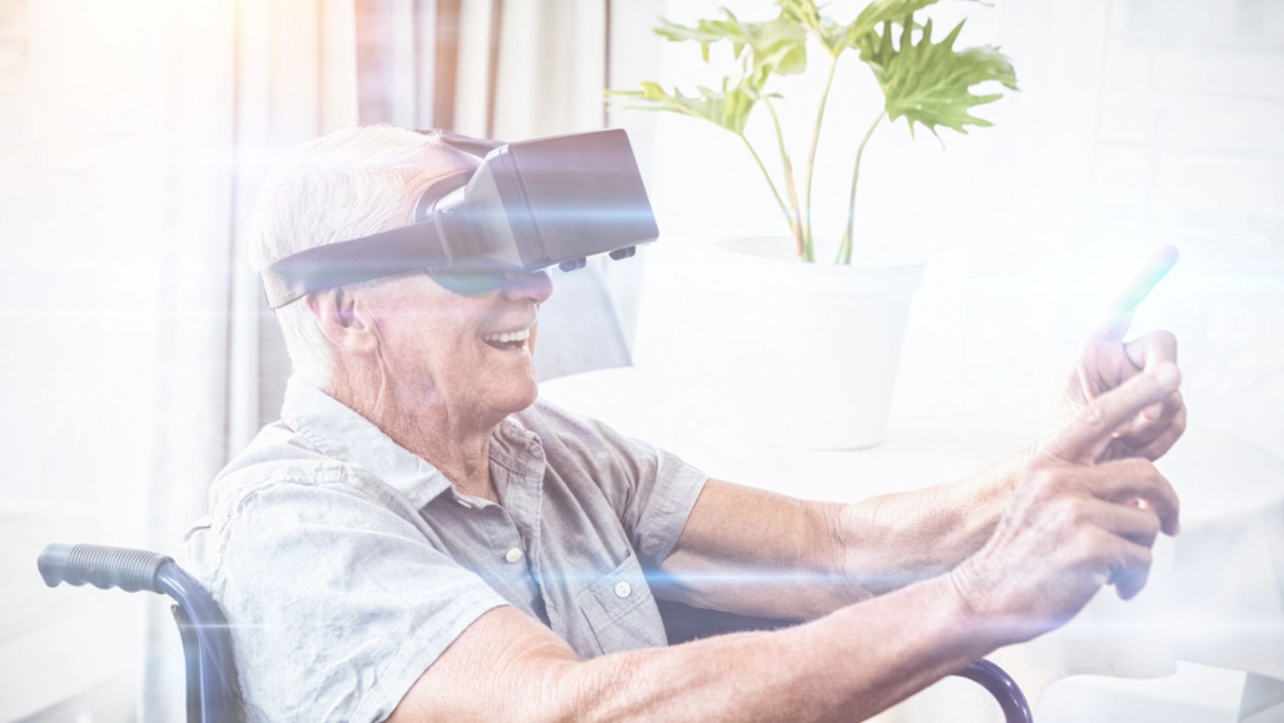 El paciente debe llevar unas gafas de monitorización cerebral.