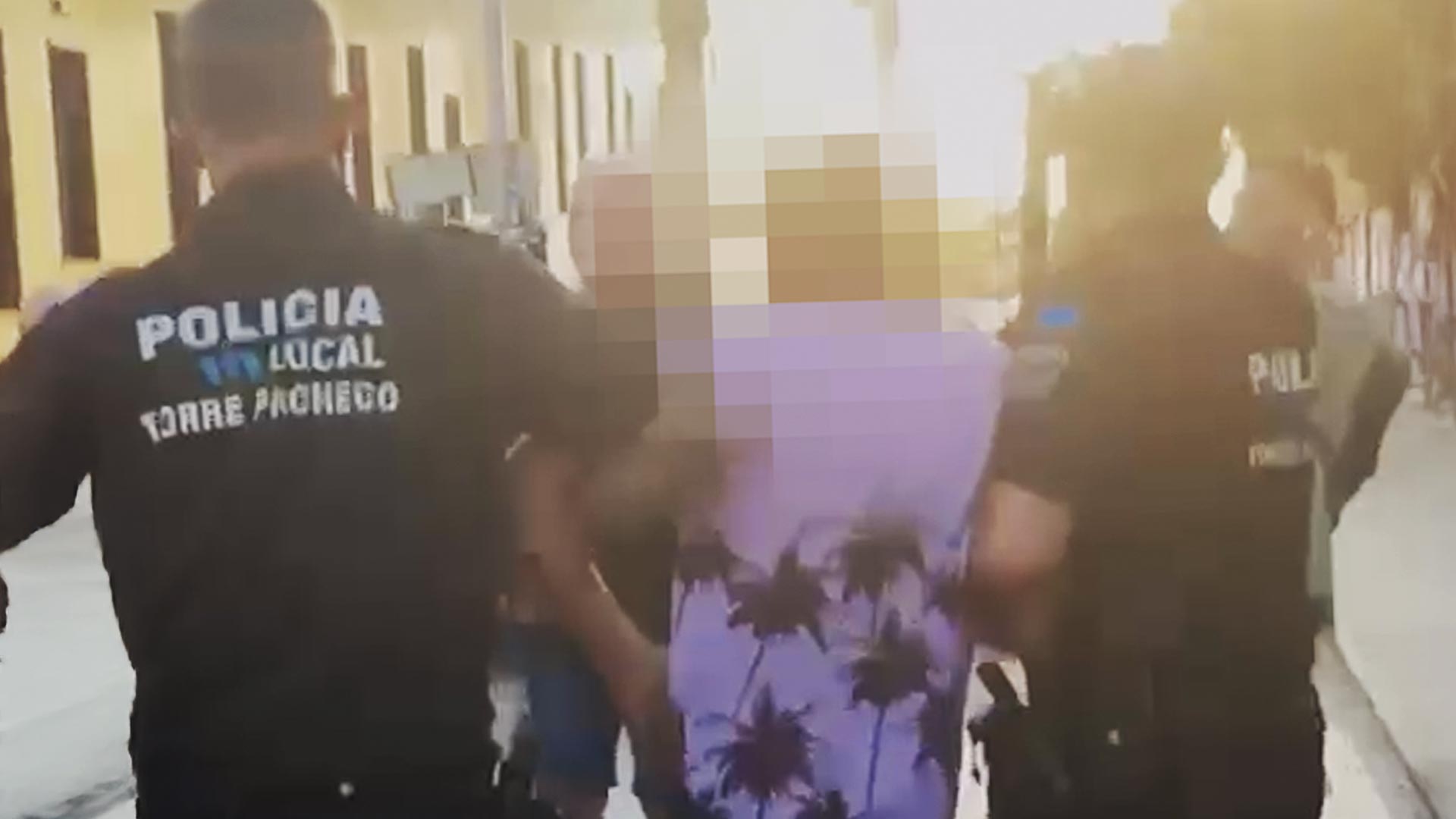 Así se lleva la Guardia Civil detenido a un magrebí por alterar el orden en la marcha de Torre Pacheco.