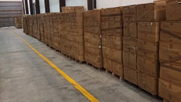 Las mascarillas 'fake' almacenadas en Baleares.