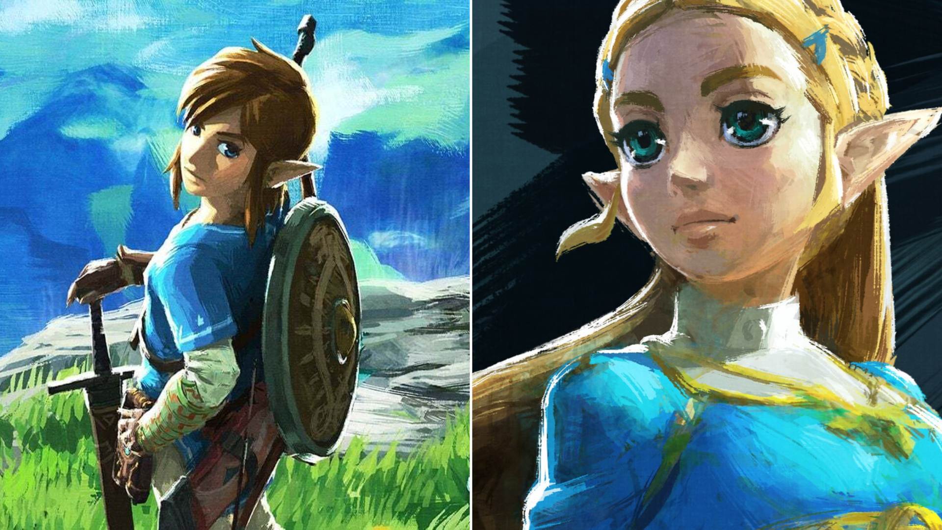 Link y Zelda en dos imágenes del videojuego ‘Breath of the Wild’ (Nintendo).