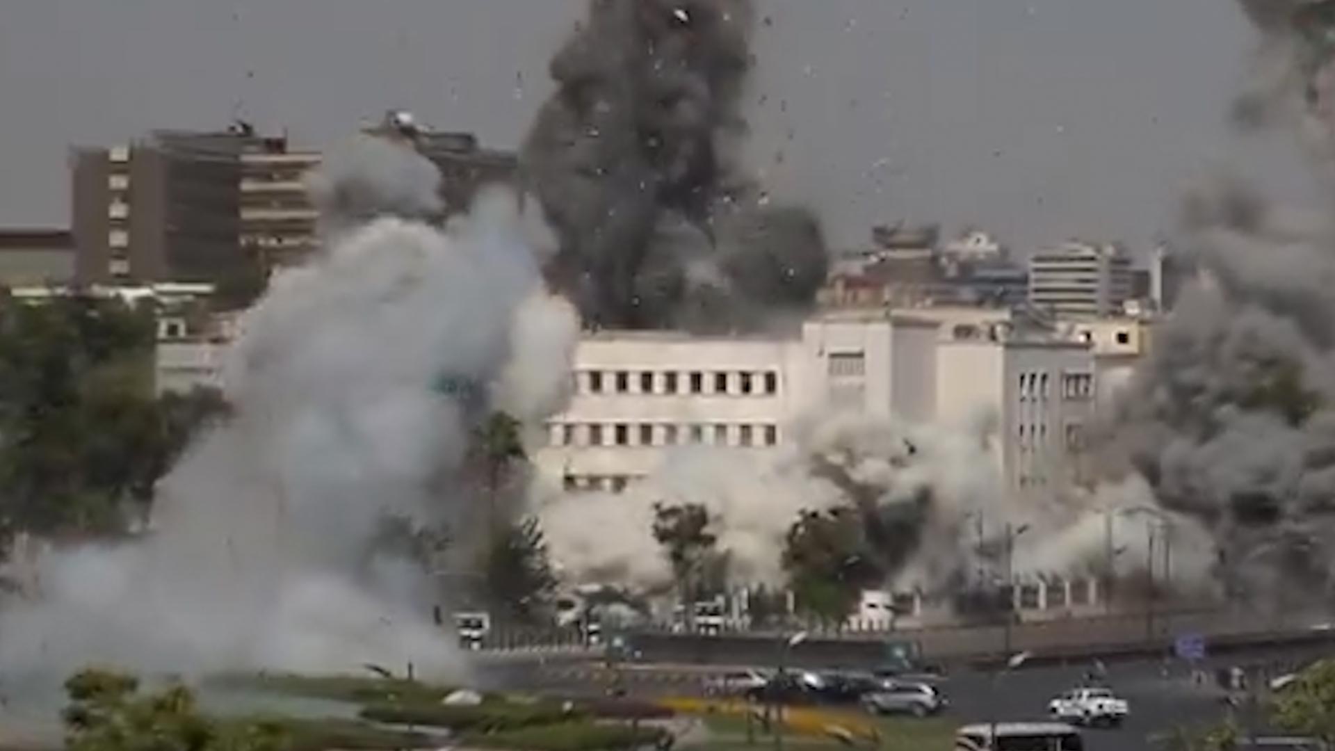 Imagen del bombardeo contra Damasco.