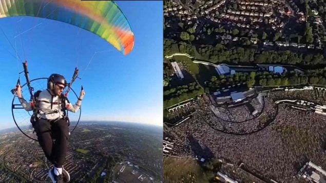 Un fan ve el espectáculo de Oasis desde las alturas (Foto: X)