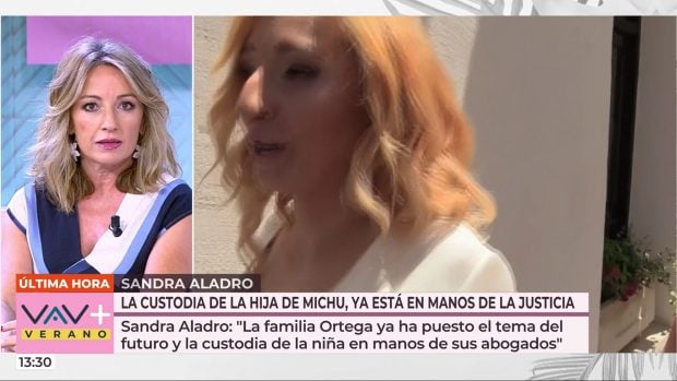 Sandra Aladro da la última hora sobre la familia de Michu en Vamos a ver. (Mediaset)
