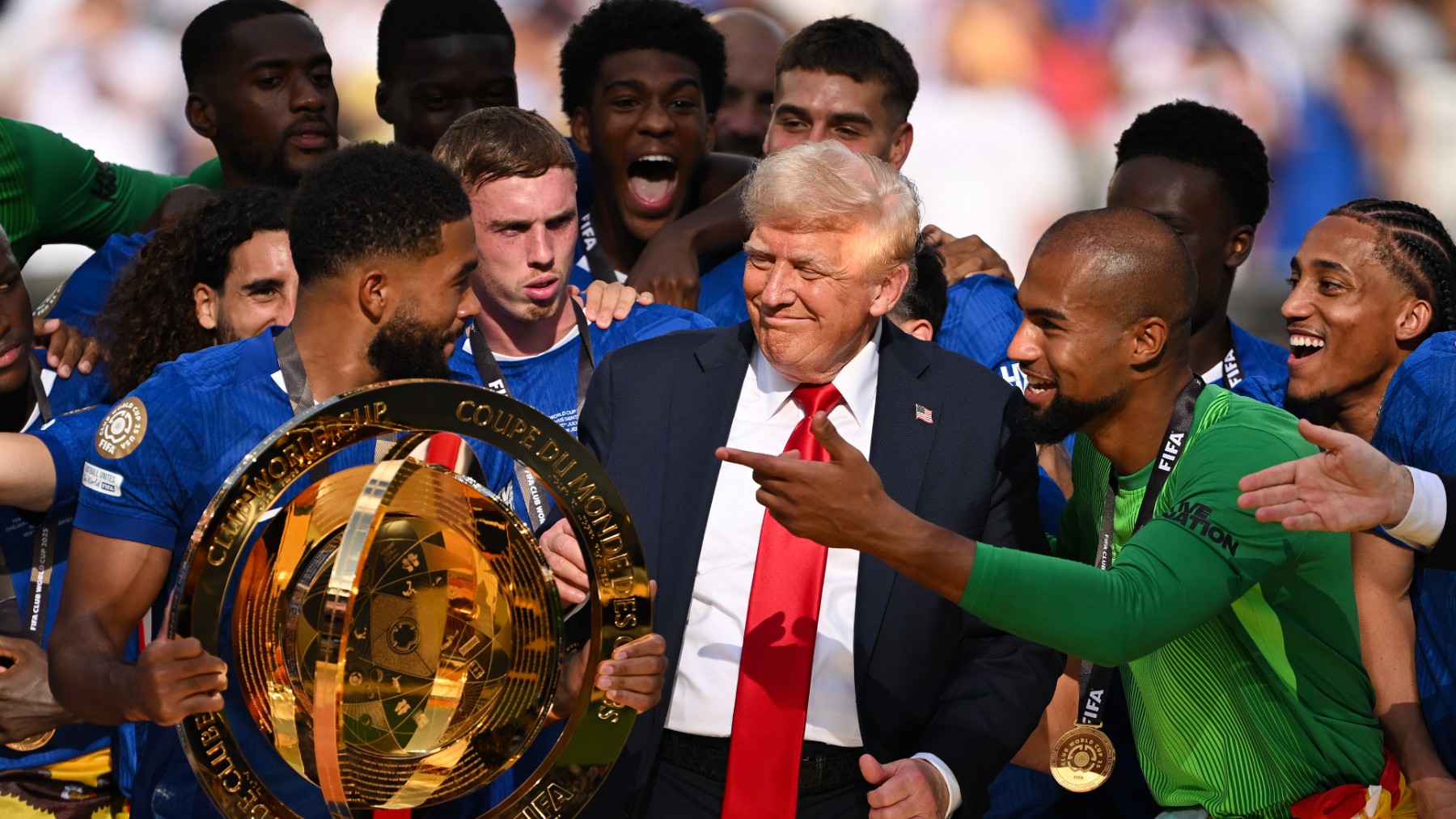 Donald Trump en la celebración del Chelsea. (Getty Images).