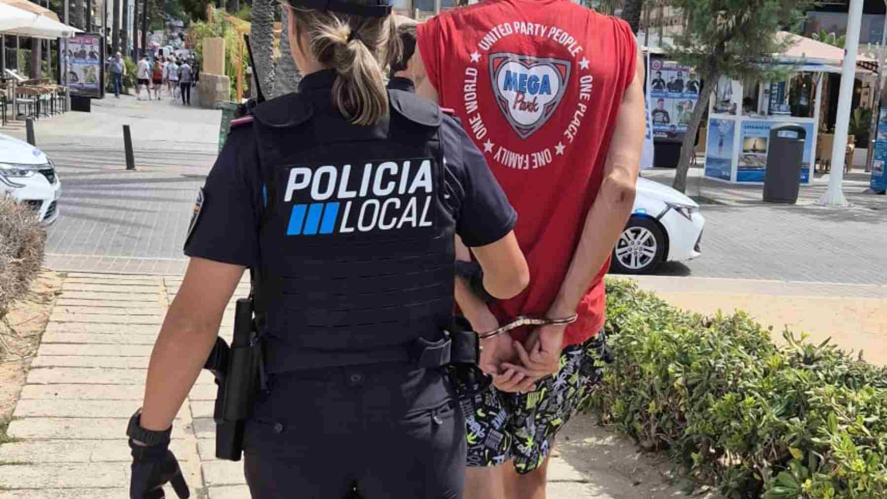 Imagen del delincuente detenido por la Policía Local en Playa de Palma.