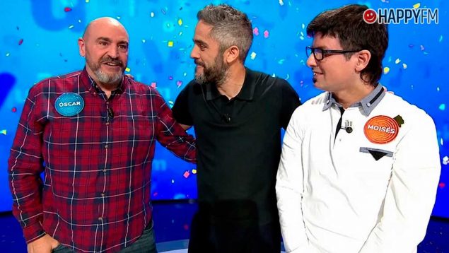 Óscar Díaz, Roberto Leal y Moisés Laguardia en Pasapalabra (Atresmedia).