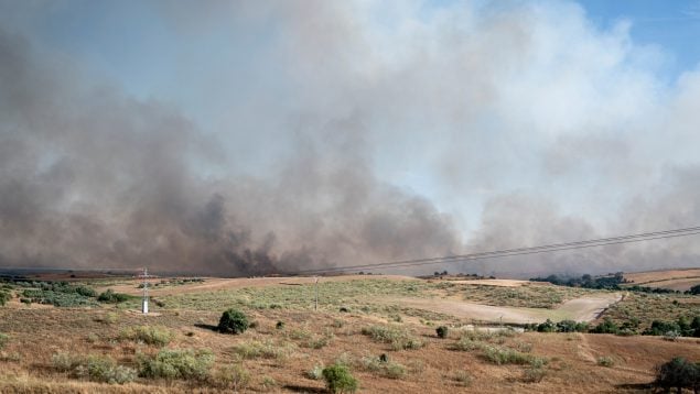 Toledo, Madrid, incendio, nube