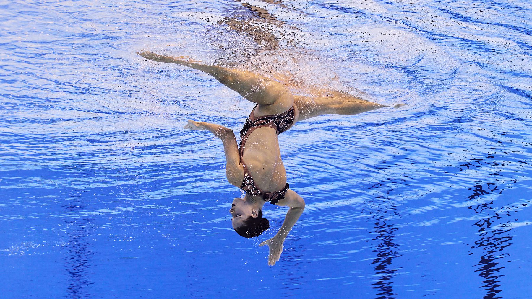 Iris Tió durante su rutina en el Mundial de natación. (Getty)