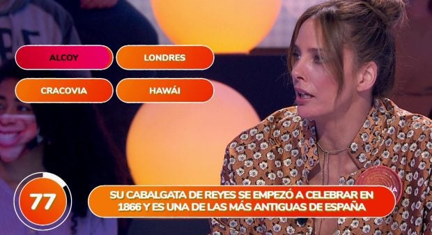 Estefania Luyk en una de sus habituales visitas a Pasapalabra (Atresmedia).