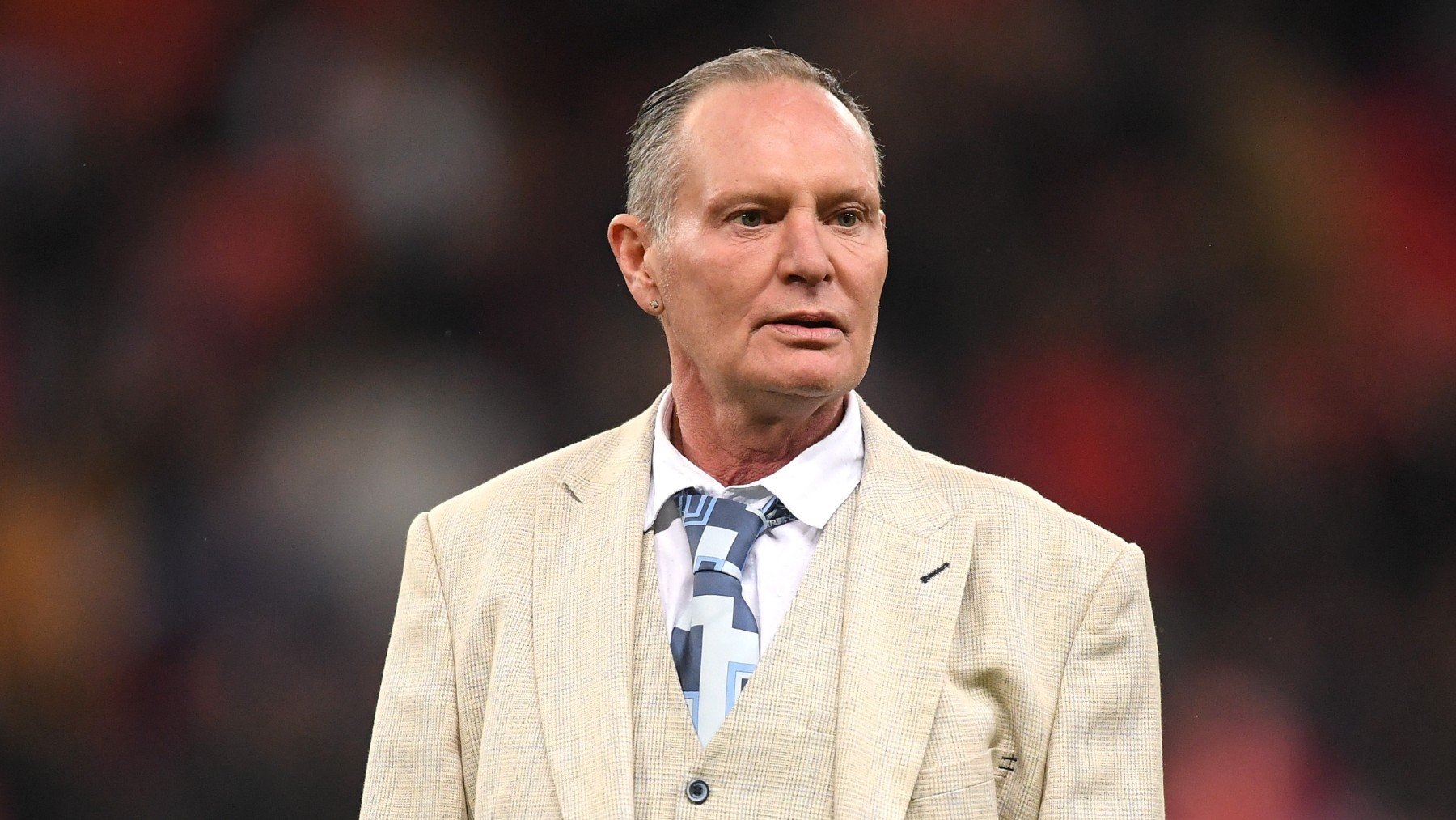 Gascoigne antes de un partido en Wembley. (Getty)