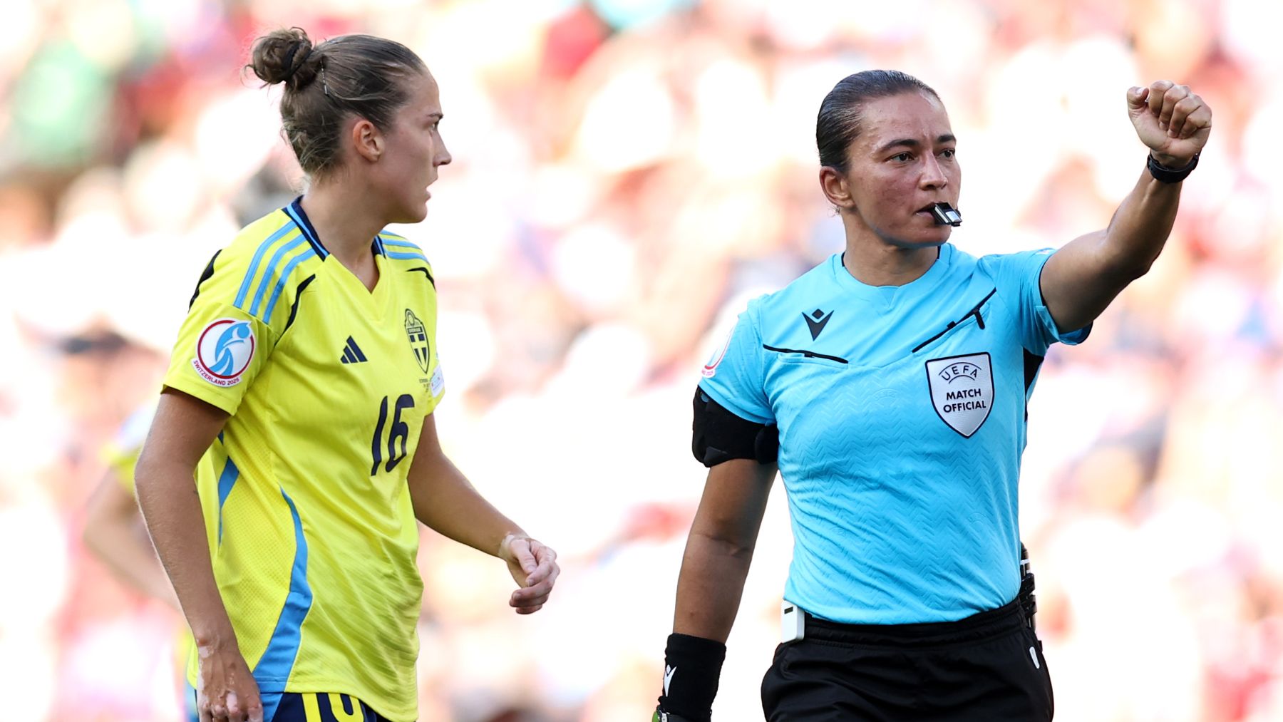 Edina Alves, en un partido de Suecia de la Eurocopa Femenina. (Getty)