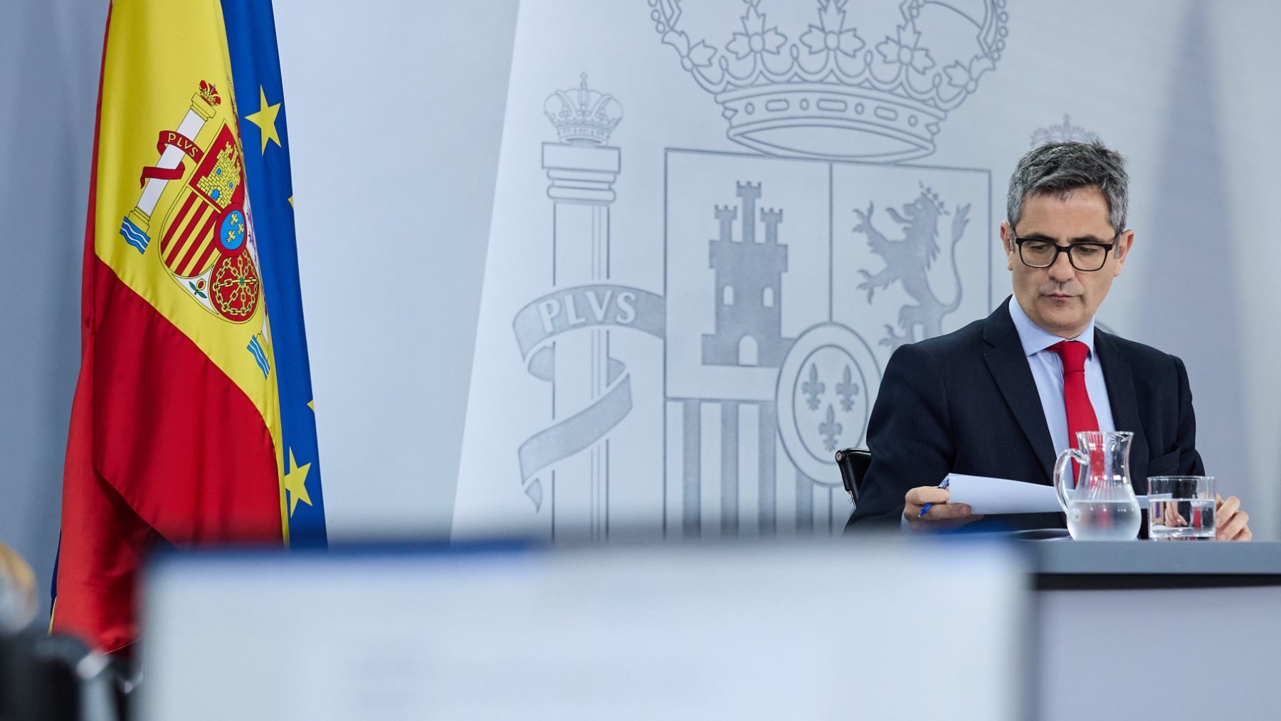 Félix Bolaños, en la rueda de prensa tras el Consejo de Ministros. (EP)
