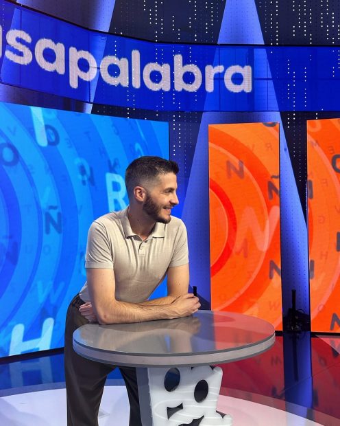 Nando Escribano en el plató de 'Pasapalabra' (Instagram).