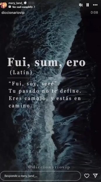 María José Campanario en sus historias de Instagram.