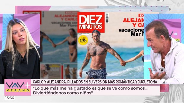 Alejandra Rubio y Alessandro Lecquio en Vamos a ver. (Mediaset)