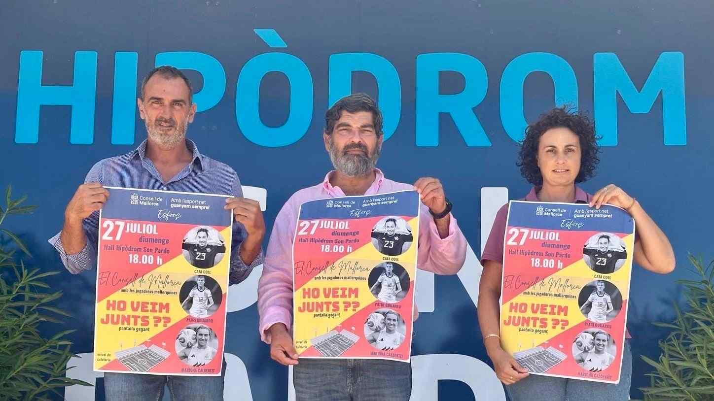 Pantalla gigante en el Hipódromo de Son Pardo para ver la final de la Eurocopa Femenina