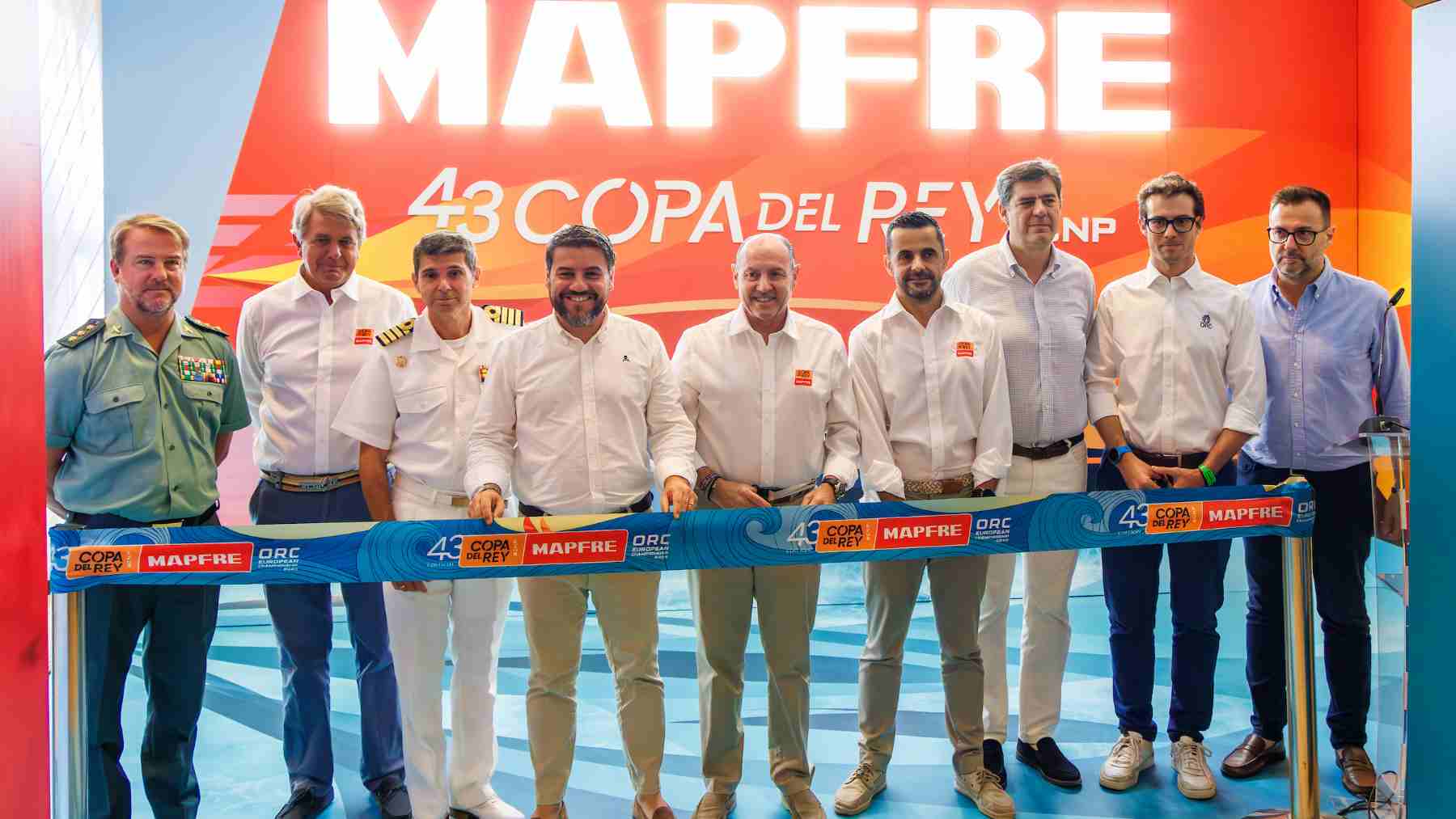 Desde la izq: Alejandro Hernández, Jorge Forteza, Javier Núñez de Prado, Javier Bonet, Rafael Gil, Miguel Ángel Mestre, Jaume Bauzà, Alberto Pizzoti. FOTO: Nico Martínez/Copa del Rey MAPFRE