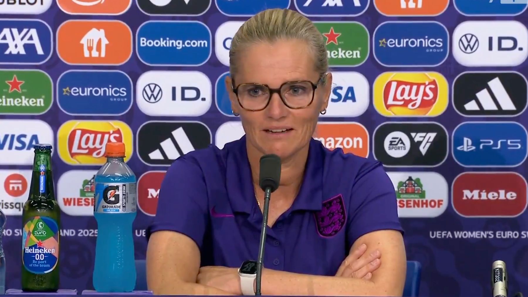 Sarina Wiegman, en rueda de prensa.