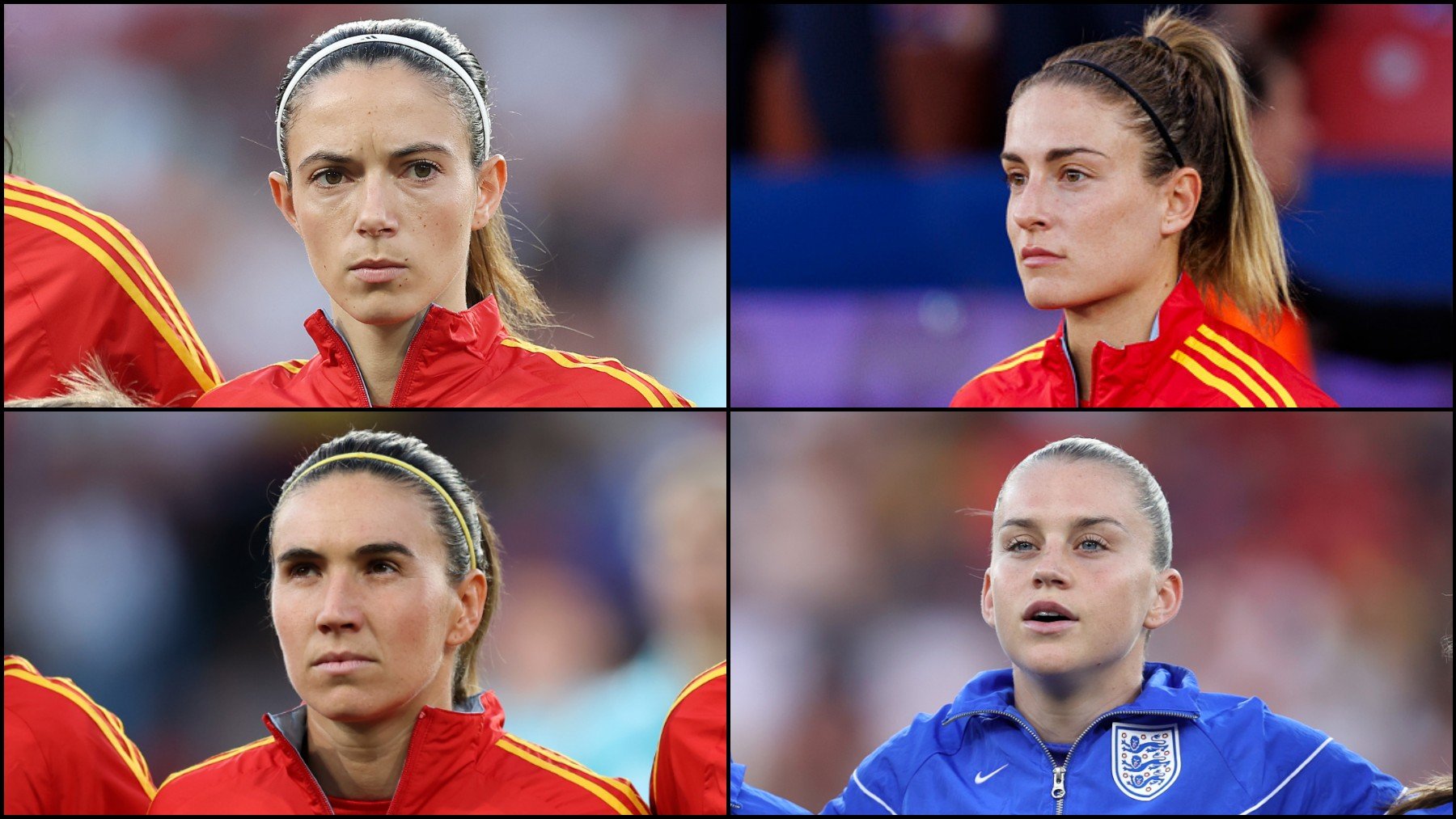 Aitana Bonmatí, Alexia Putellas, Mariona Caldentey y Alessia Russo. (Getty9