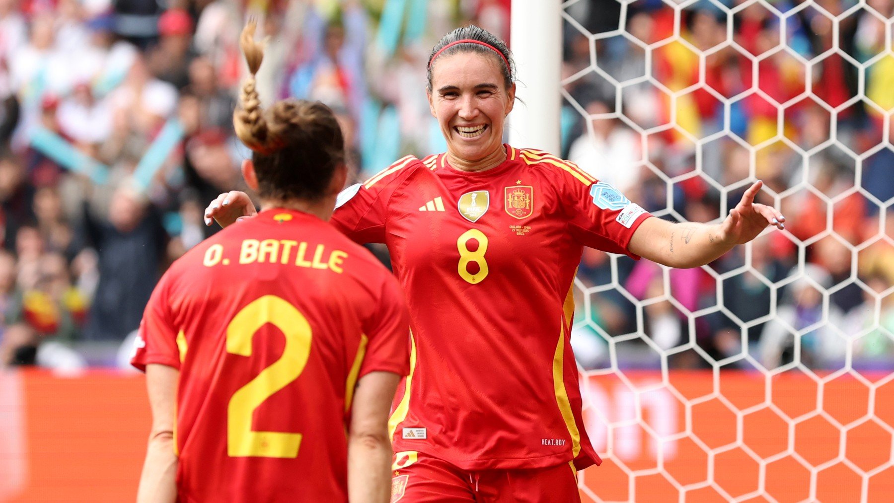 Mariona tras marcar en la final de la Eurocopa. (Getty)