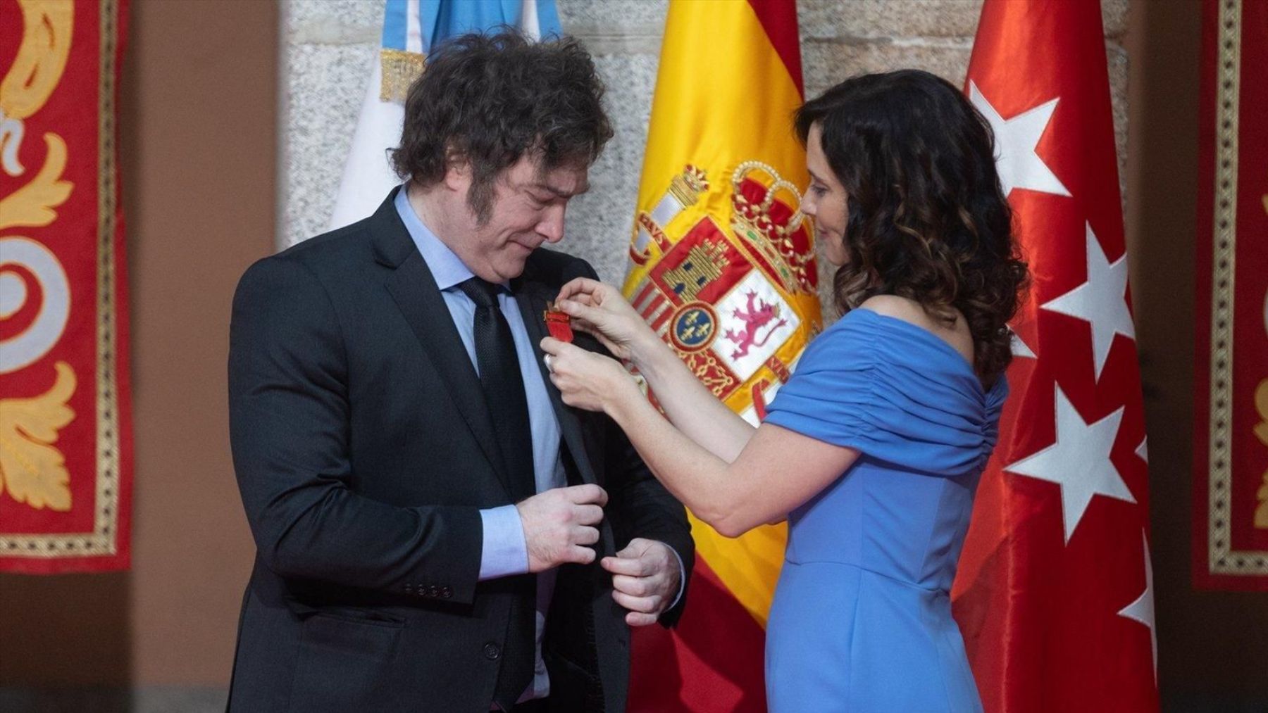 Milei con Ayuso en Madrid. (Foto: EP)
