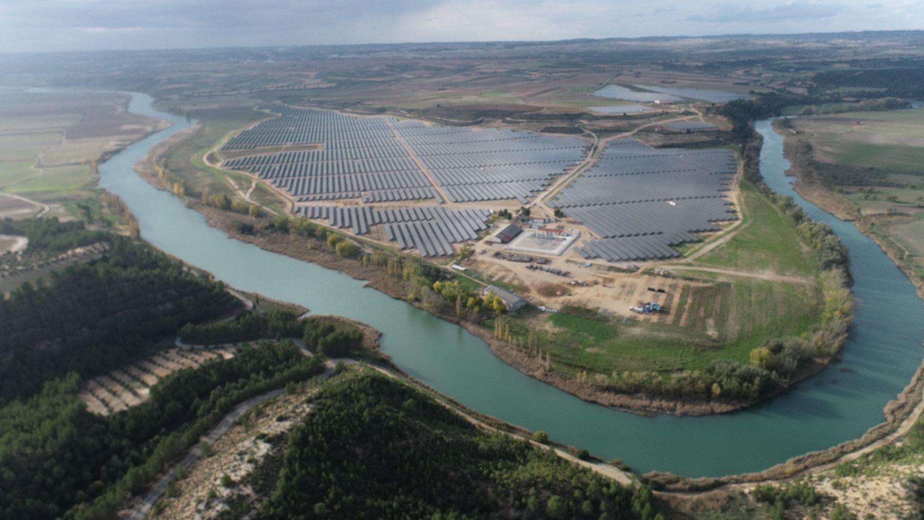 Vista aérea de la planta fotovoltaica Bolarque propiedad de Renovalia.