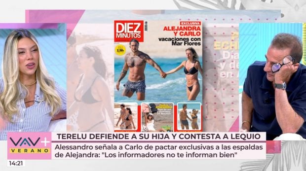 Alejandra Rubio y Alessandro Lequio en Vamos a ver. (Mediaset)