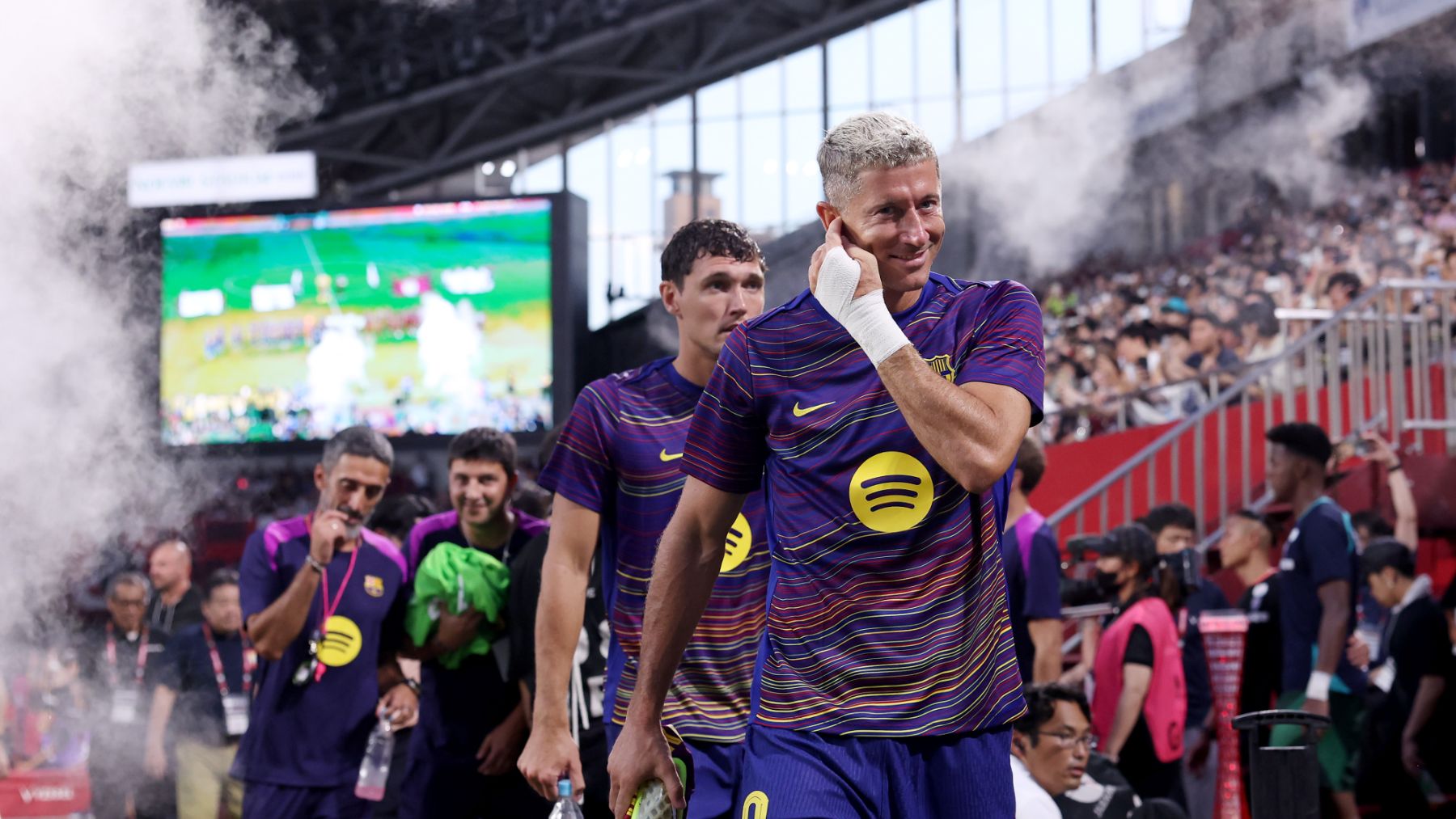 Los jugadores del Barça en la gira asiática. (Getty)