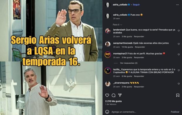 Publicación del actor Adrià Collado. (Instagram)
