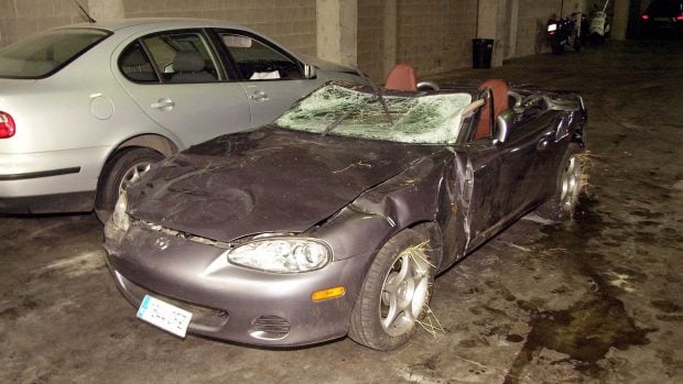 Así quedó el coche en el que Raquel Morillas y Noemí Hungría tuvieron un accidente (Foto: Gtres).