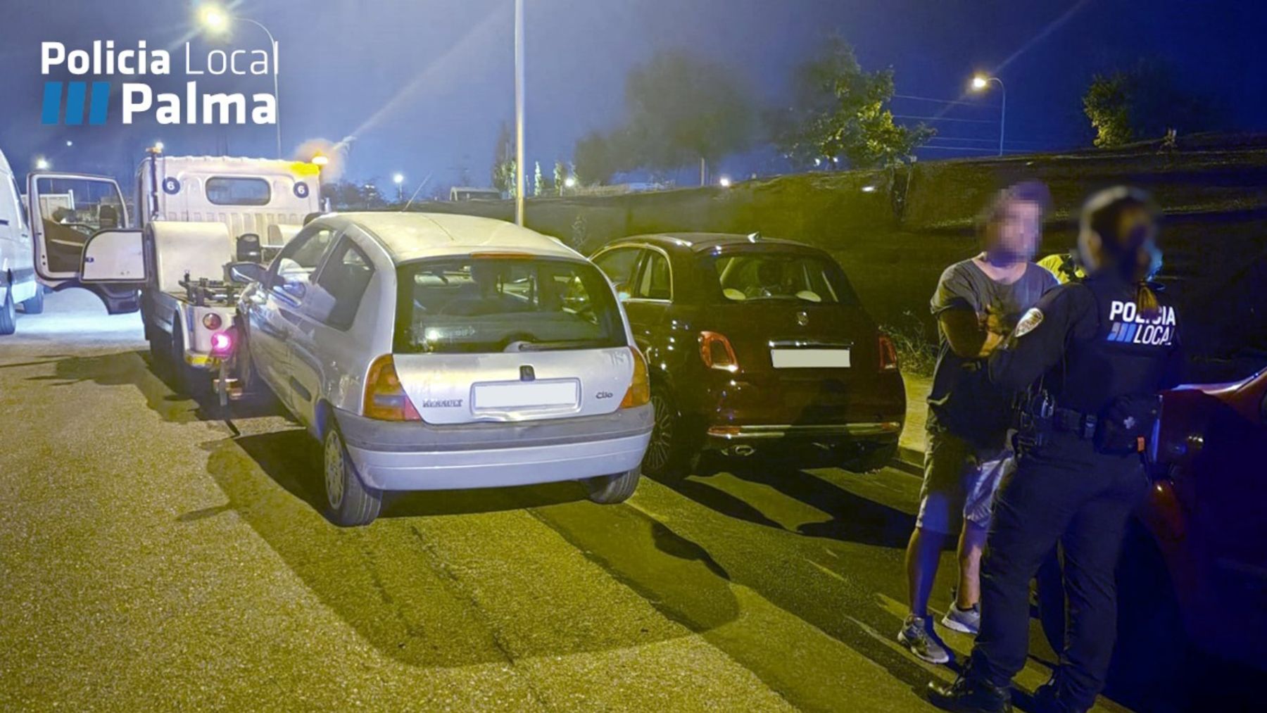 Vehículo retirado junto al hombre detenido por conducir ebrio.