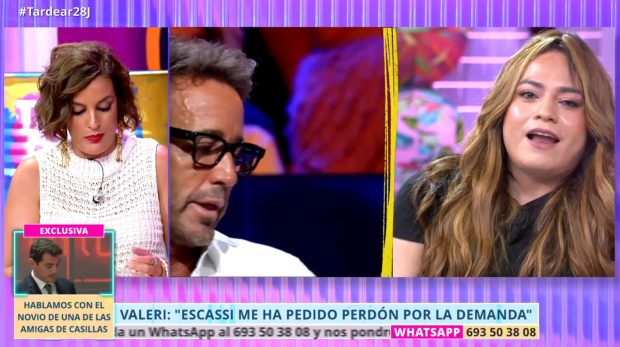 Leticia Requejo confirma que Valeri Cuéllar ha demandado a Álvaro Escassi. (Mediaset)