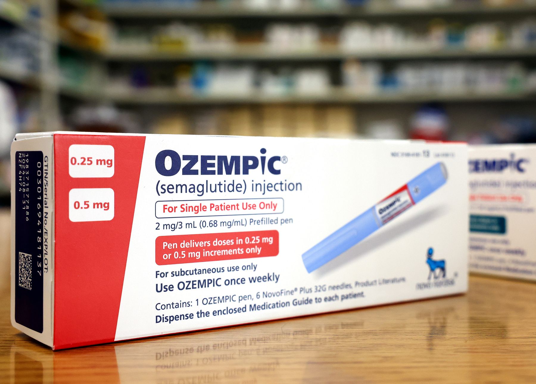 Una caja de Ozempic, el medicamento de adelgazar de Novo Nordisk. (Getty)