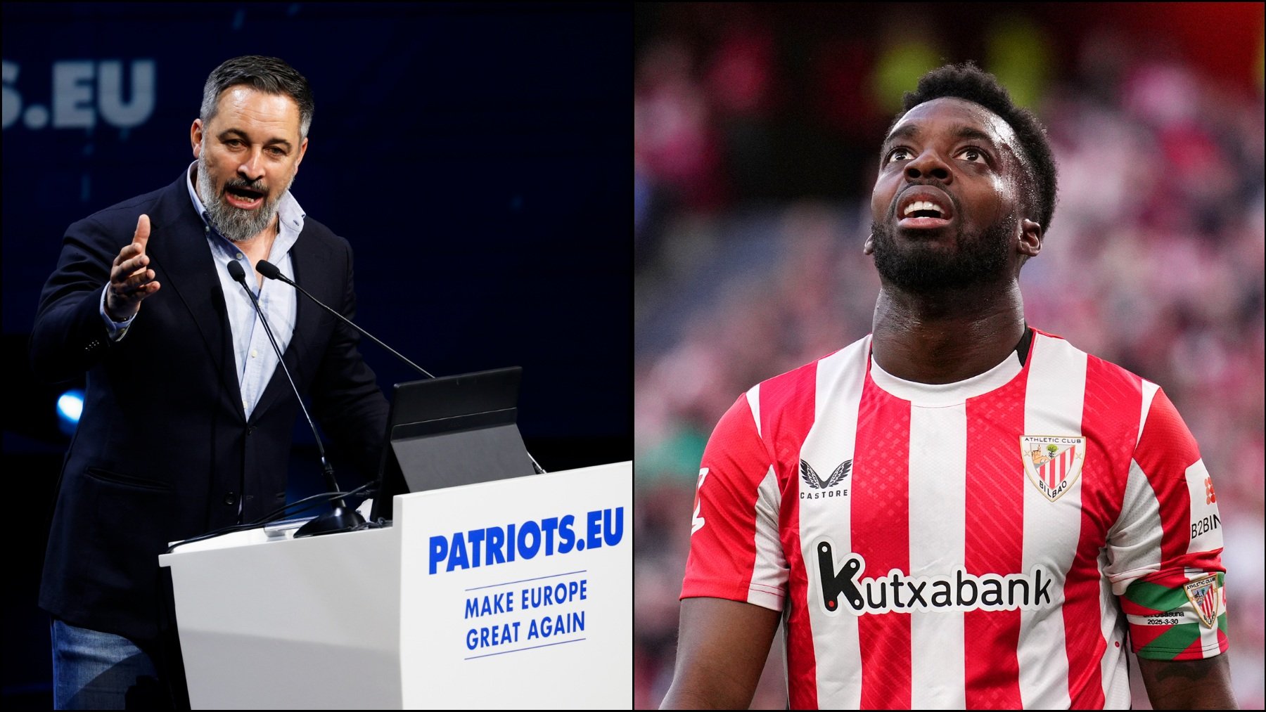 Santiago Abascal e Iñaki Williams. (Getty)