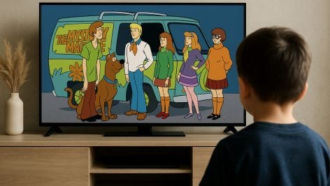 Un niño viendo Scooby-Doo. Foto: ChatGPT