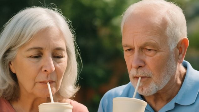 Refresco, bebida, personas mayores