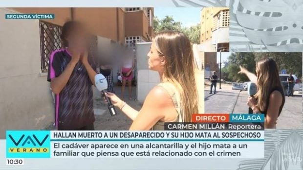 Carmen Millán, reportera de Vamos a ver, entrevista a la segunda víctima en Mijas (Mediaset).