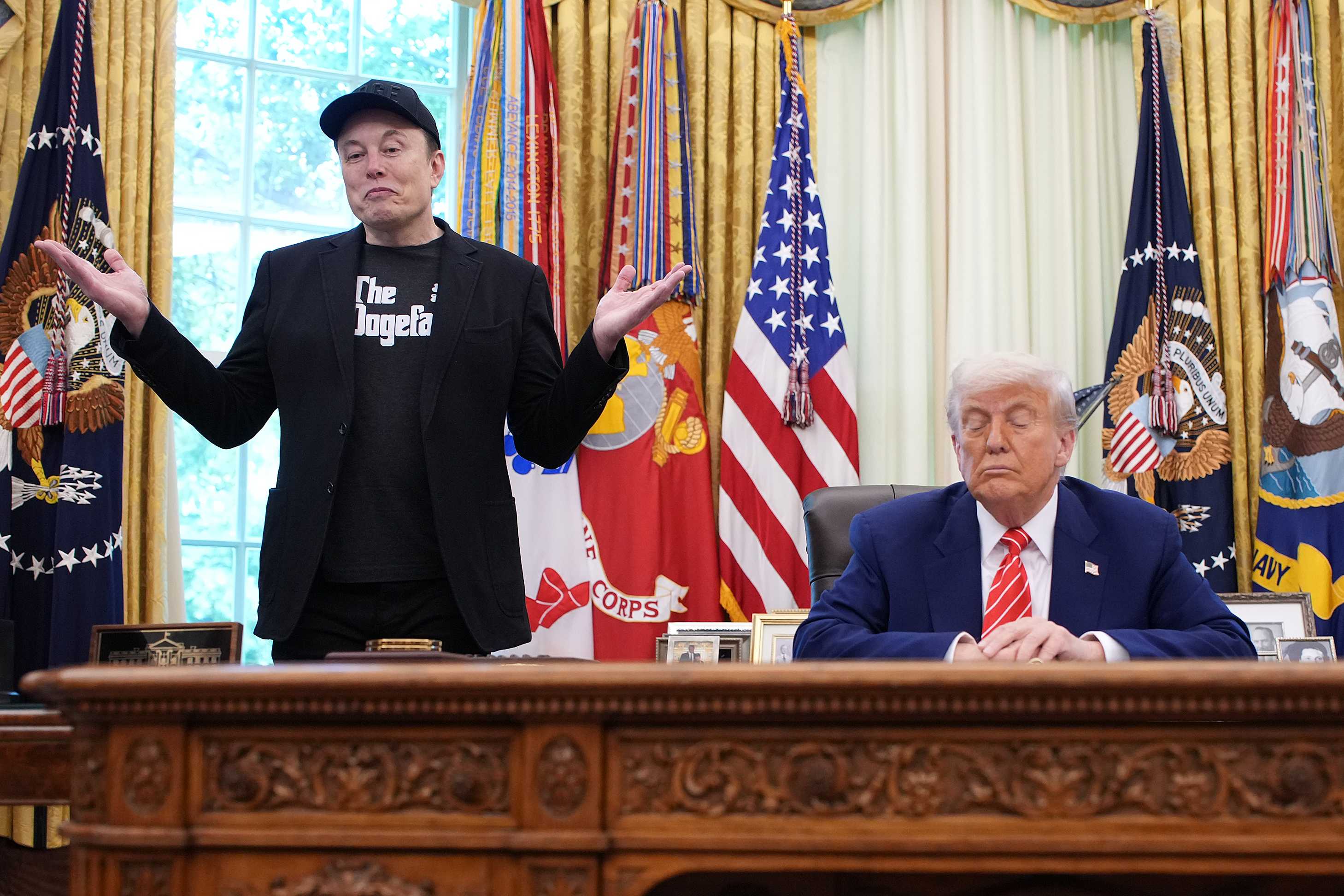 Elon Musk y Donald Trump el último día del multimillonario en la Casa Blanca. (Foto: Getty Images)