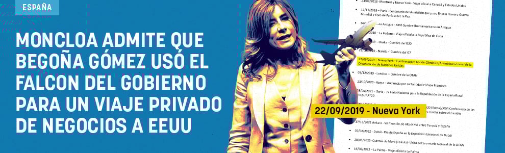 Moncloa admite que Begoña Gómez usó el Falcon del Gobierno para un viaje privado de negocios a EEUU