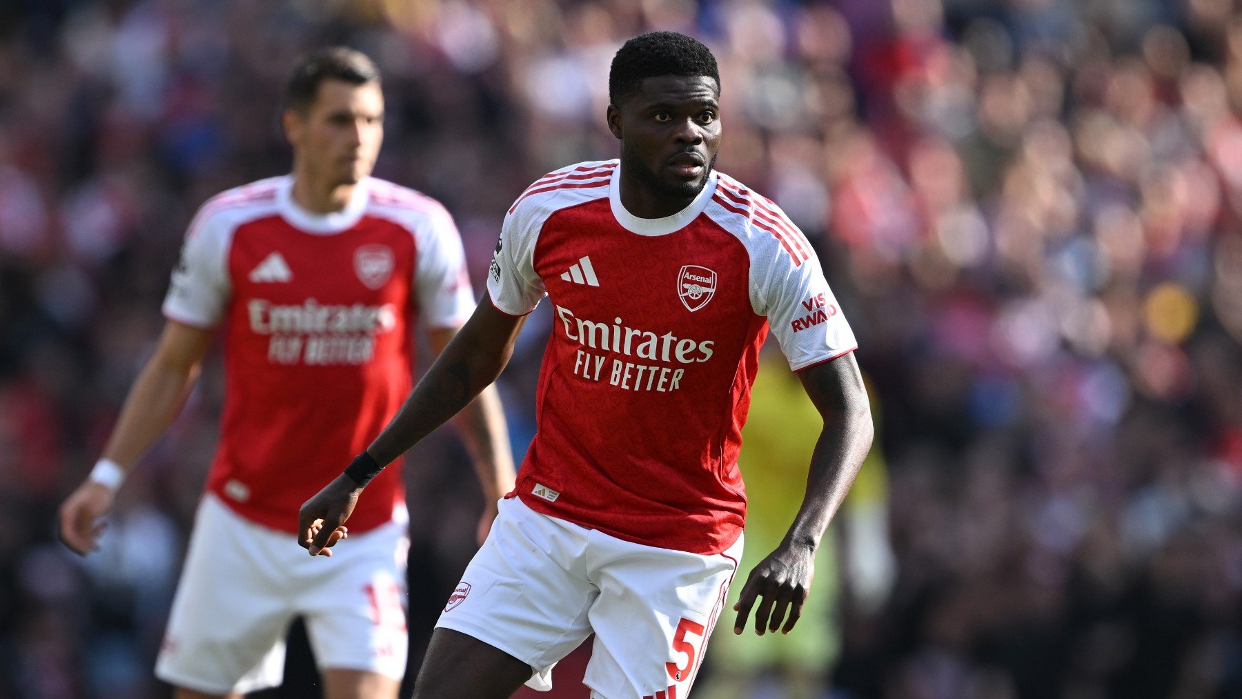 Thomas Partey, durante un partido con el Arsenal. (Getty)