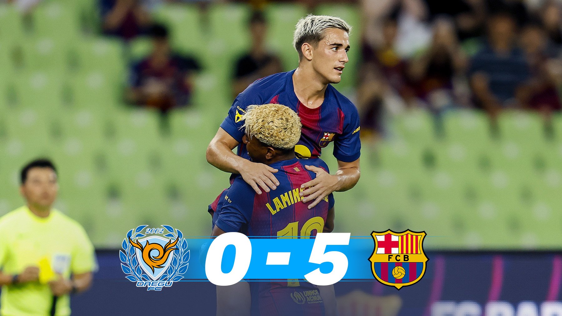 Gavi lideró la goleada del Barcelona ante el Daegu.