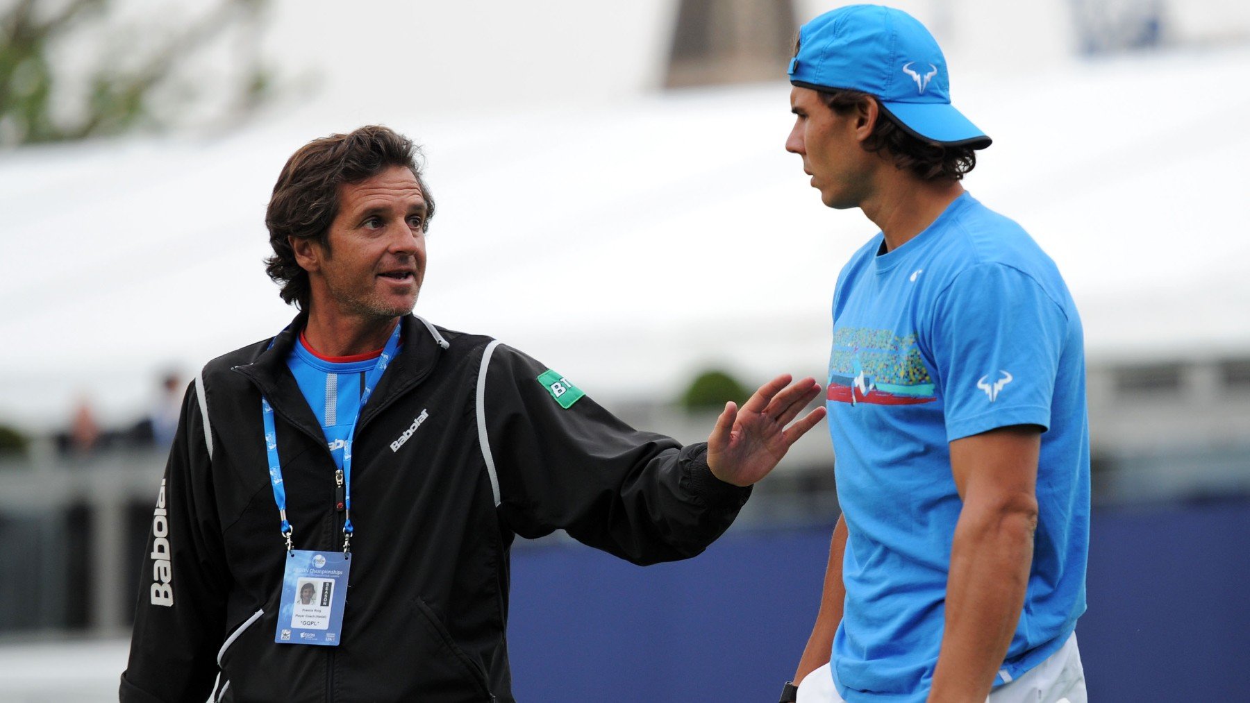 Francis Roig, nuevo entrenador de Raducanu, junto a Rafa Nadal. (Getty)