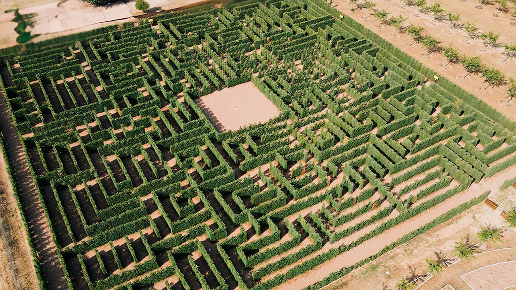 Vista aérea de la Huerta Ornamental Romana. Foto:Web oficial de Huerta Ornamental Romana.