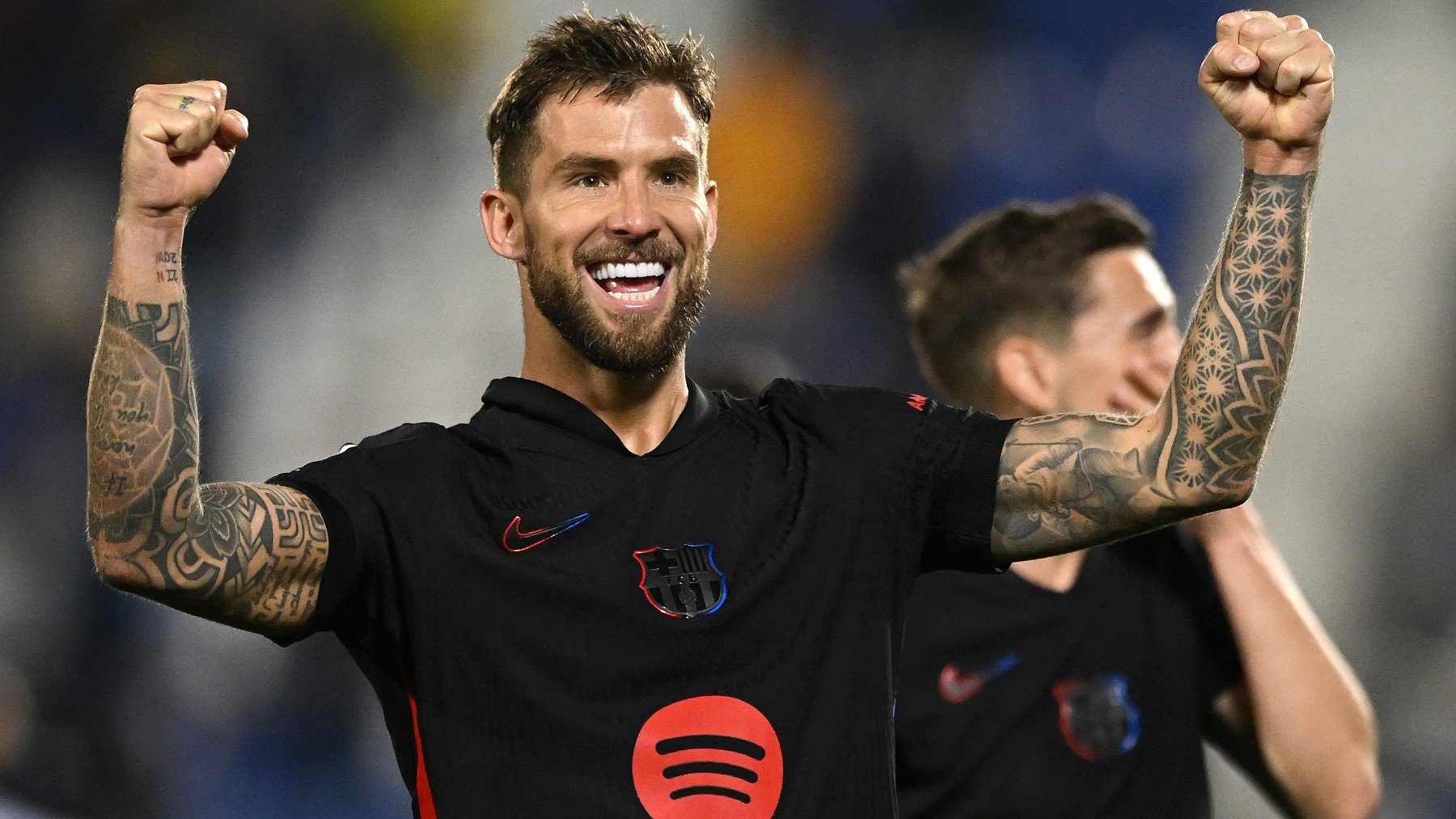 Íñigo Martínez celebra un gol con el Barcelona. (Getty)