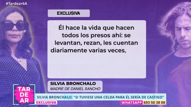 Silvia Bronchalo habla con los compañeros de TardeAR. (Mediaset)