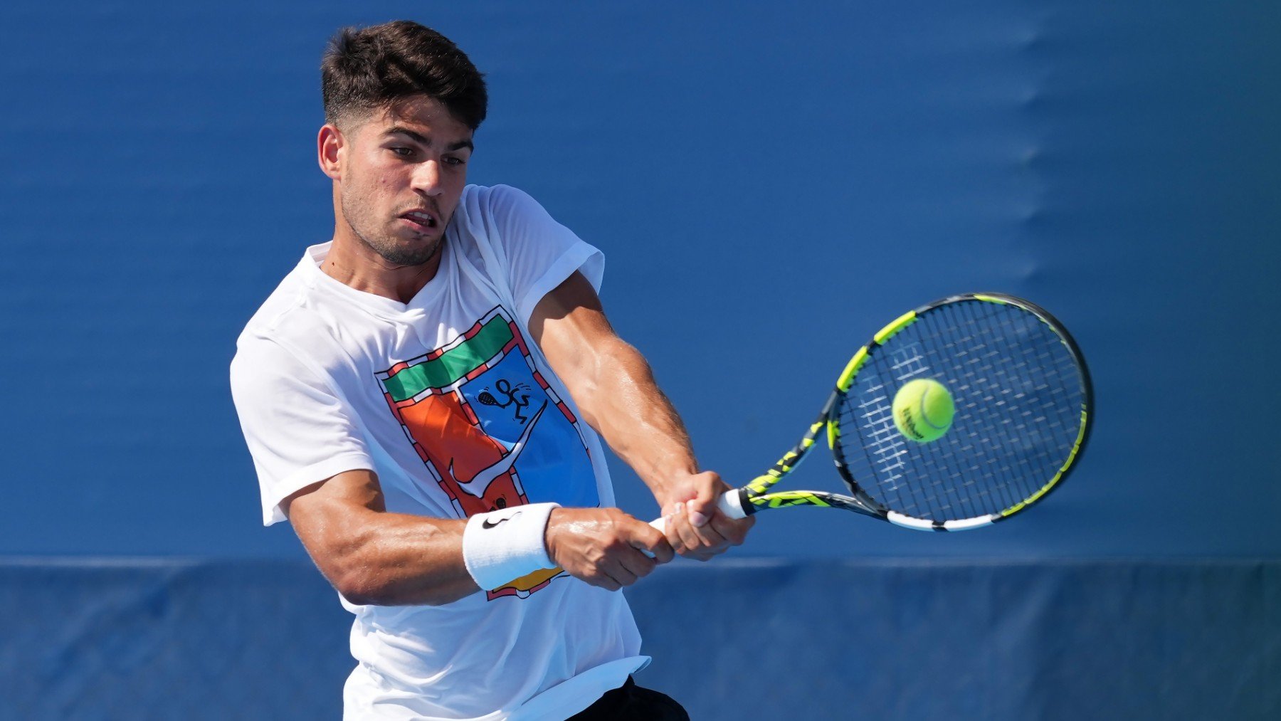 Carlos Alcaraz, durante un entrenamiento en Cincinnati. (Getty)