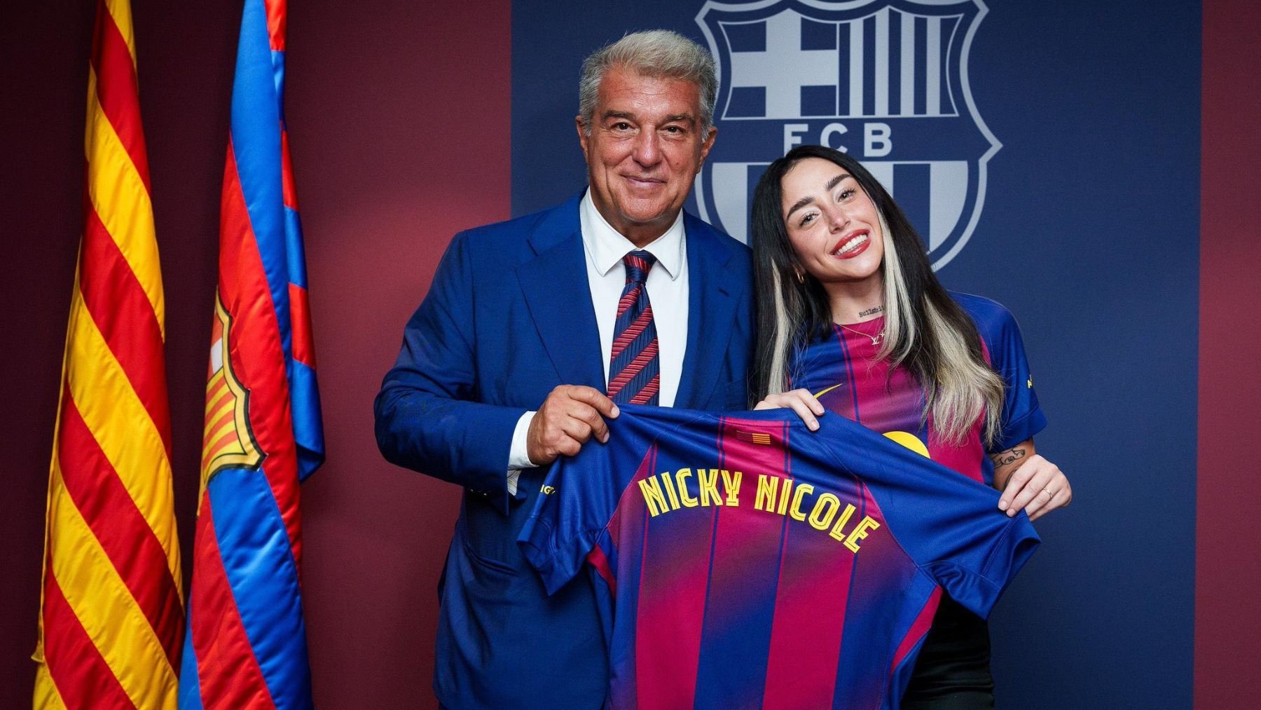 Laporta y Nicki Nicole