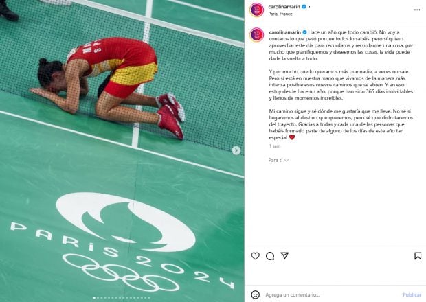 Carolina Marín en Instagram.